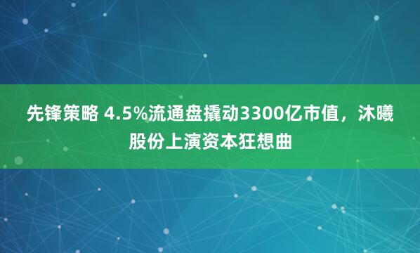 先锋策略 4.5%流通盘撬动3300亿市值,沐曦股份上演资本狂想曲